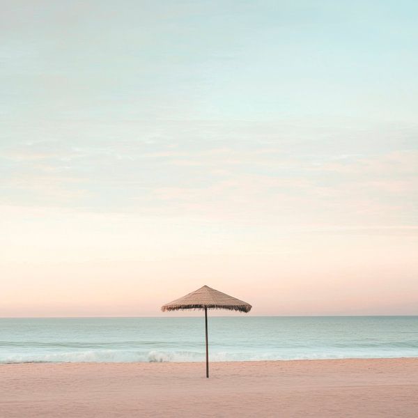 Lonely umbrella on a quiet beach by Poster Art Shop