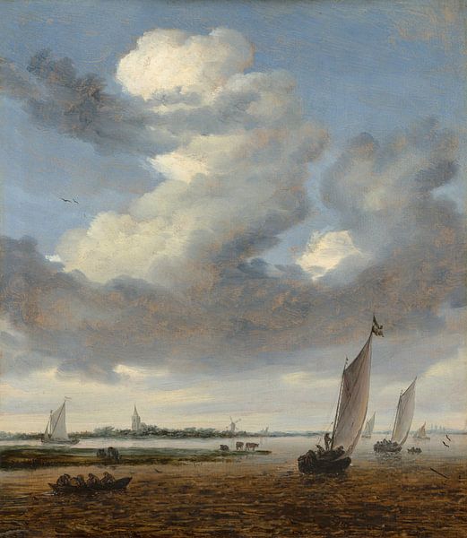 View of Beverwijk from the Wijkermeer lake, Salomon van Ruysdael (1661) by Masterful Masters