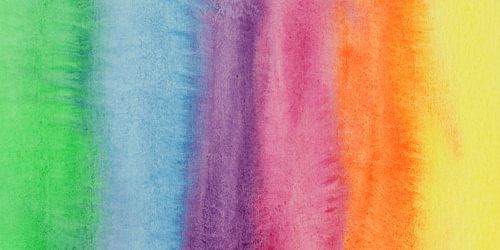 Regenboog (vrolijk abstract aquarel schilderij pastelkleuren roze blauw regenboogvlag behang geluk)