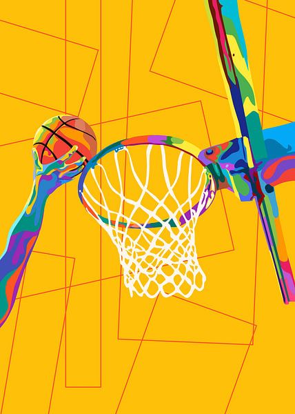 Basketbal in popart van IHSANUDDIN .