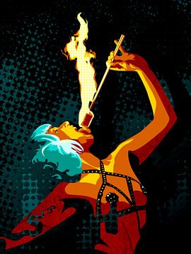 Fire Eater by Mixed media vector arts