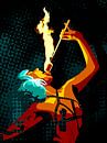 Feuerschlucker von Mixed media vector arts Miniaturansicht