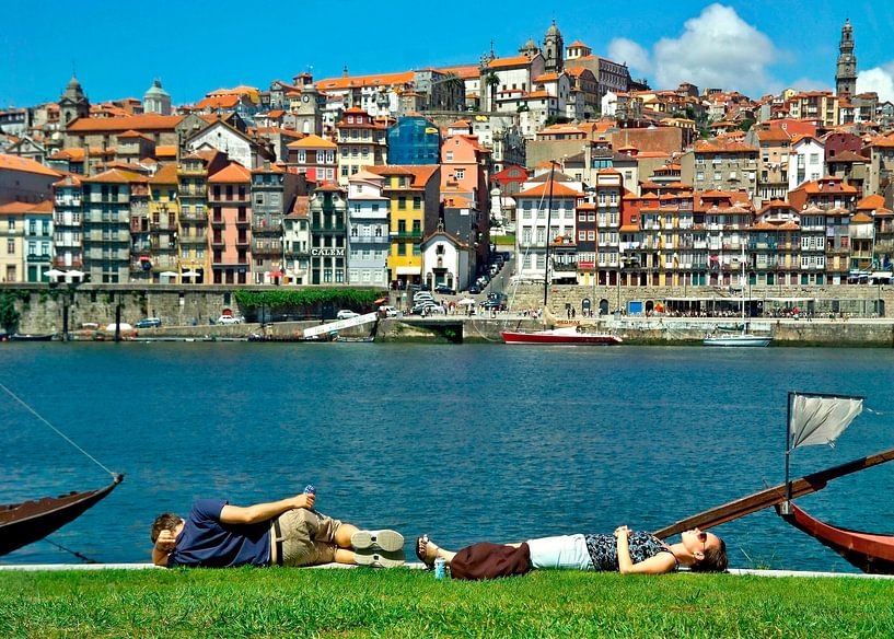 View of the colourful old town in Porto by insideportugal