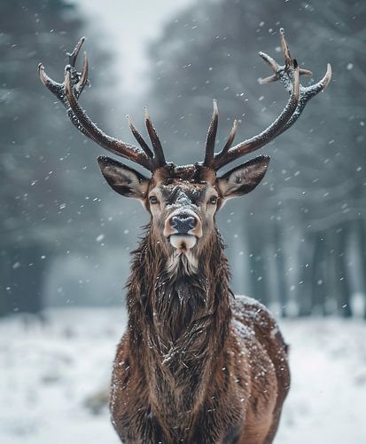 Silent encounter: Winter deer