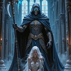 NOCTYRALIS – The Grim Reaper with a Young Woman in the Cathedral by INFERAURUM