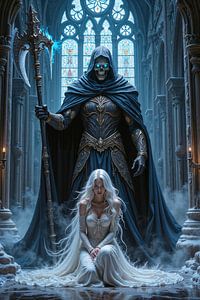 NOCTYRALIS – Le Faucheur avec une jeune femme dans la cathédrale