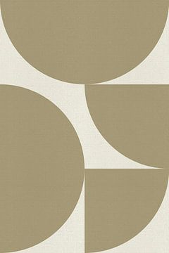 Abstracte geometrische vormen in neutrale kleuren. Zand en wit van Abstract Minimalist Art