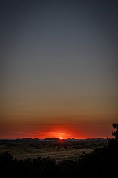 Coucher de soleil à Seinpaalduin sur Terschelling sur Lydia