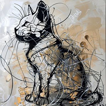 Malerei Modern Cat von Kunst Laune