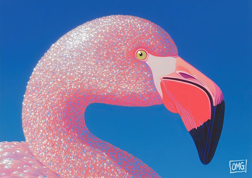 Flamingo | Pink Peek van OMG Art