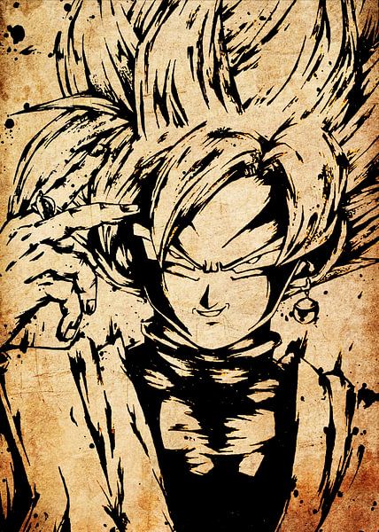 Goku black white by XIAO AHKI