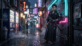 Japan, Cyberpunk Samurai by my pixel art
