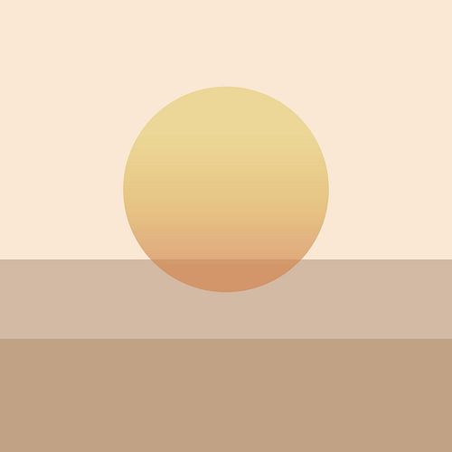 Earthy tones sunrise. Abstract geometric minimalist landscape by Dina Dankers