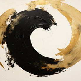 Love abstraction in Black and Gold by Digitale Schilderijen