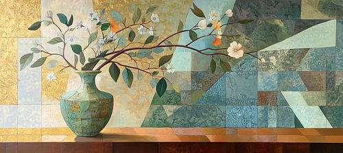 Vase mit Blumen | Branch and Tile