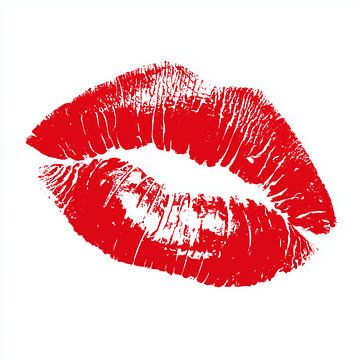 Verleidelijke rode lippen van Lauren Wilde