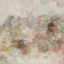 Formes abstraites Wabi Sabi dans des tons neutres chauds sur Dina Dankers