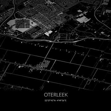 Black-and-white map of Oterleek, North Holland. by Rezona