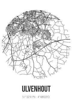 Ulvenhout (Noord-Brabant) | Landkaart | Zwart-wit van MijnStadsPoster