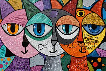 Peinture chat | Peinture chat sur De Mooiste Kunst