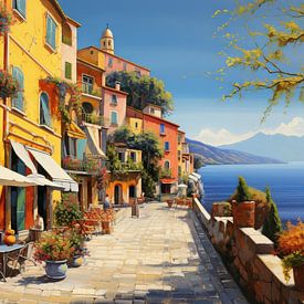 Italien Gardasee künstlerisches Panorama von TheXclusive Art