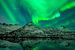 Noorderlicht boven de Lofoten in Noord Noorwegen van Sjoerd van der Wal
