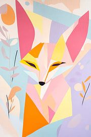 Kleurrijke vos in geometrische stijl van Poster Art Shop