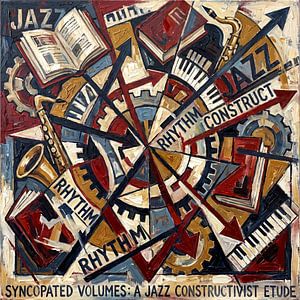 Fractured Rhythms in Gold and Red