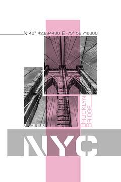 Poster Art NYC Brooklyn Bridge Details van Melanie Viola
