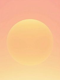 Retro 70er Neon Kunst. Abstrakter Sonnenaufgang Farbverlauf von Mad Dog Art