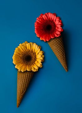 Bloemig smaakje - ijshoorntjes met bloemetjes van Studio byMarije