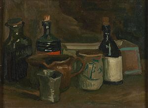 Stilleven met flessen en aardewerk, Vincent van Gogh
