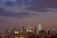 Ligne d'horizon du Lower Manhattan à New York le soir par Merijn van der Vliet Aperçu