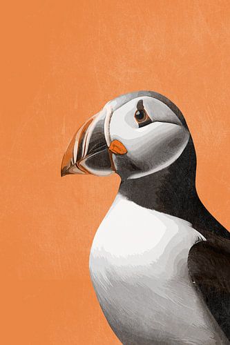 Puffin in Orange