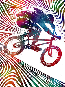 BMX-Fahrer Sportkunst weiß #Fahrrad #Bike