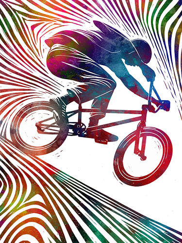 BMX-fietser sportkunst wit #fiets #fiets