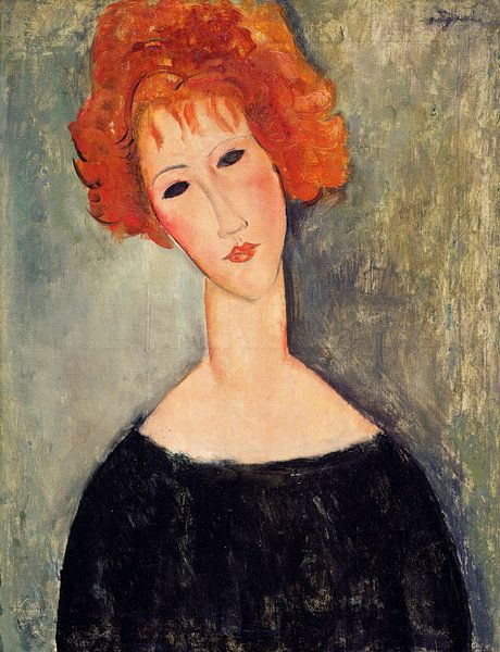 Amedeo Modigliani,Rode Hoofd van finemasterpiece