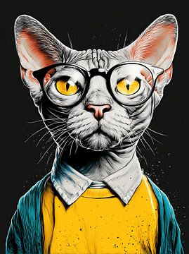 Hipster Cat 12 by JBJart Justyna Jaszke