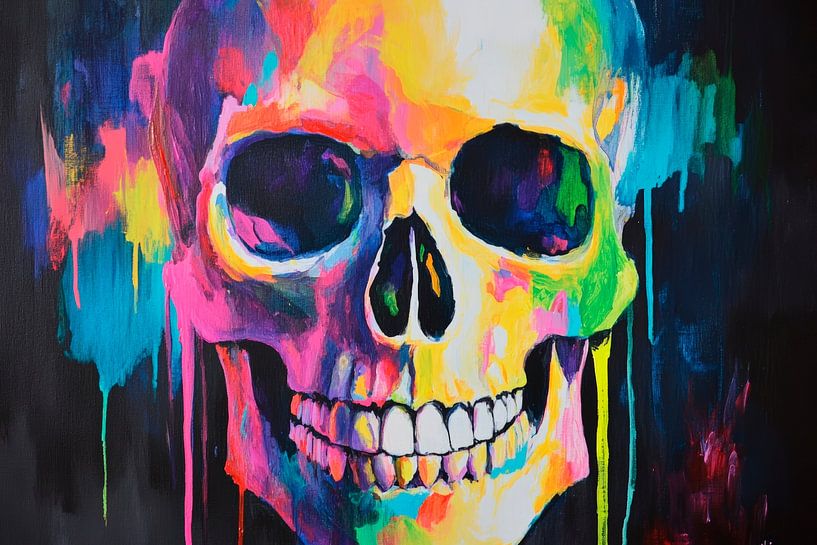 Colourful skull - Colourful art by Poster Art Shop
