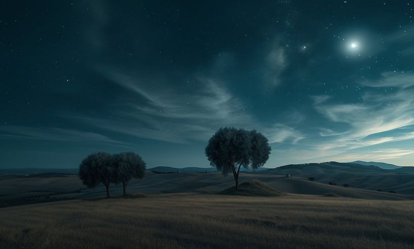 Verlorener Baum im Wüstenschleier der Nacht" von fernlichtsicht