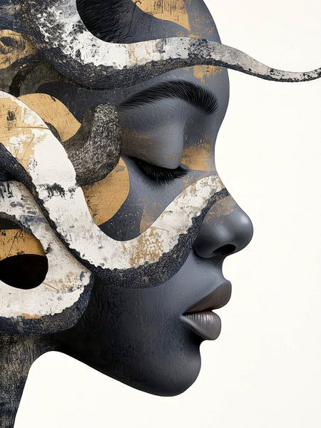 Medusa's Petrified Dreams - Gold and Shadows by Fabel Schikorenko