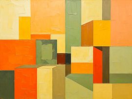 Geometrische Formen in warmen Erdtönen und Grün von STUDIO ARTSY