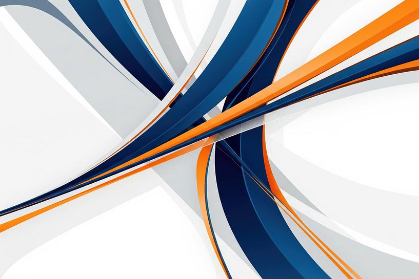 abstraktes Kunstwerk blau und orange von Markus Gann