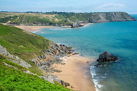 Three Cliffs Bay in Wales, England
