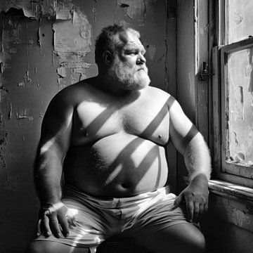 Sterke man in zwart-wit van BEARpictureart