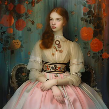 Redheaded girl in dreamland by Ton Kuijpers