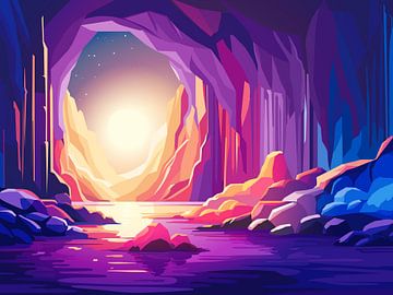 Cavern-night sur Mixed media vector arts