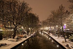 Oudegracht in de sneeuw van Martien Janssen