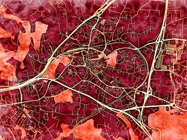 Karte von Aubagne im stil 'Amber Autumn'