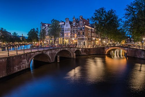 Keizersgracht Amsterdam na zonsondergang